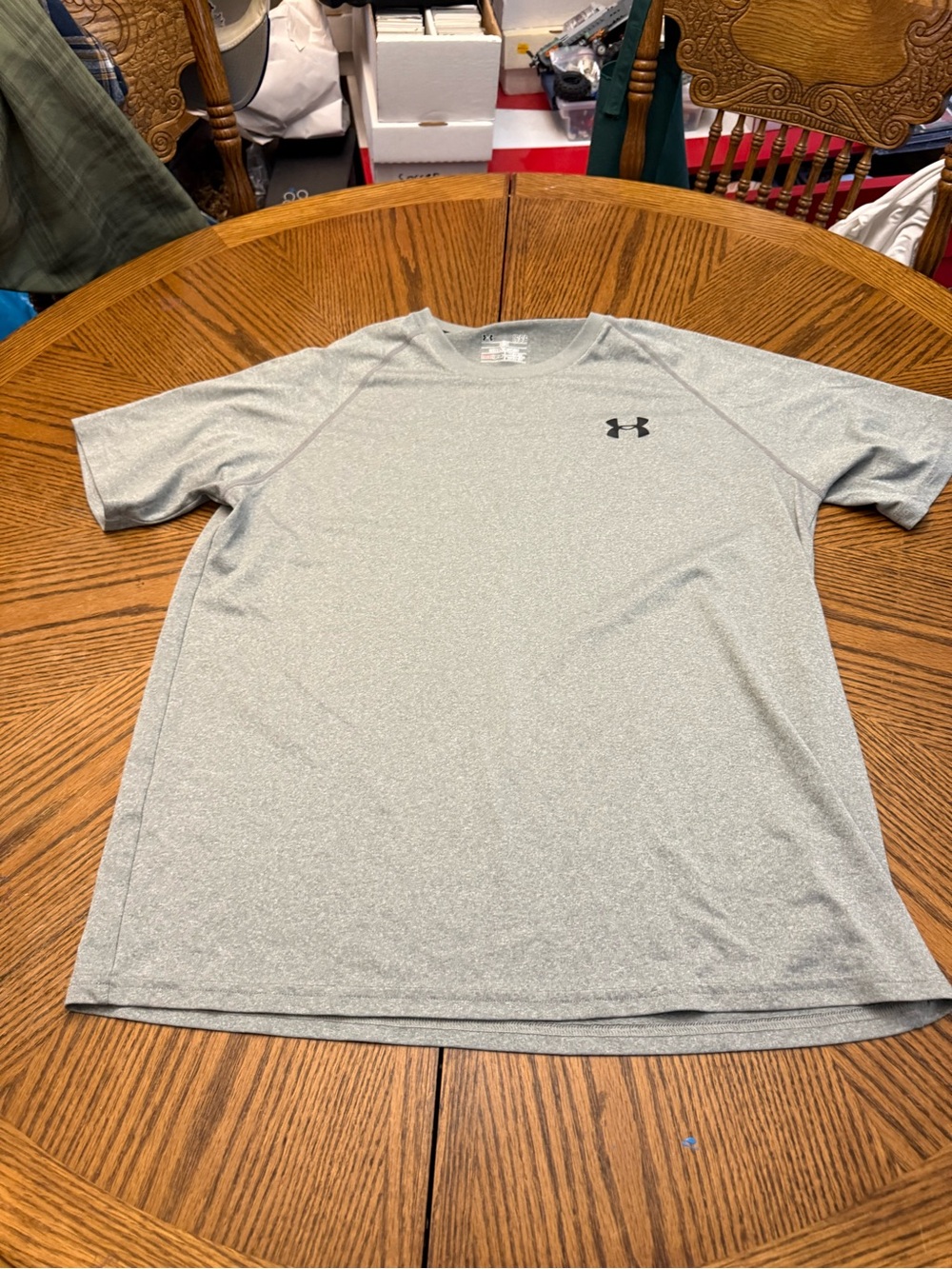 LG Men’s Light Gray Short-Sleeve Athletic Tee